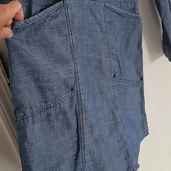 Duluth Trading Organic Cotton Rootstock Denim Long Sleeve Gardening Dress SZ XS - Picture 11 of 14